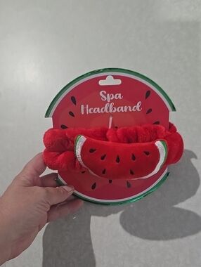 True Beauty Spa Headband - Red Watermelon Plush Womens Accessory New Never Used